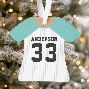 Adorno Jersey de béisbol personalizado teal 