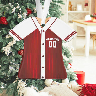 Adorno Jersey de béisbol rojo y blanco