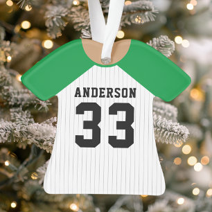 Adorno Jersey de béisbol verde personalizado