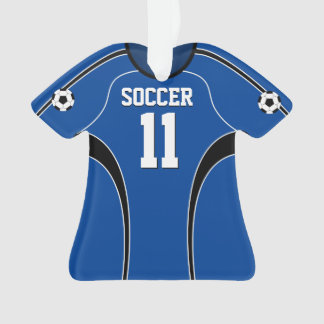 Adorno Jersey de fútbol azul marino y blanco