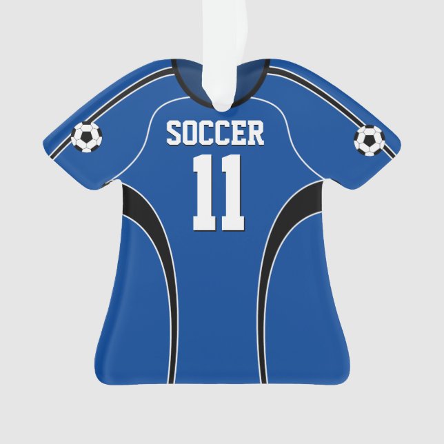 Adorno Jersey de fútbol azul marino y blanco (Anverso)