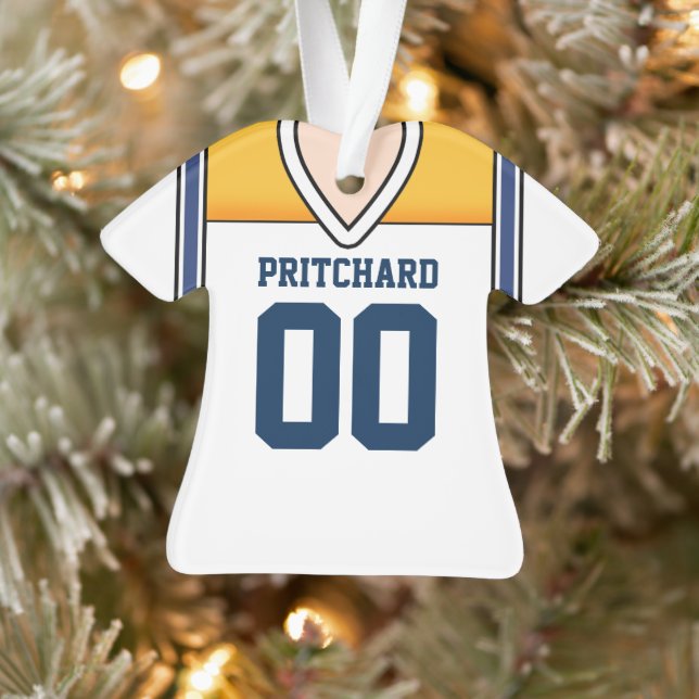 Adorno Jersey de fútbol blanco/amarillo/azul (Árbol)