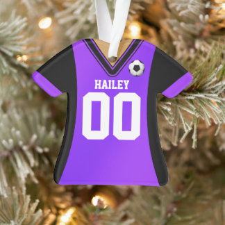 Adorno Jersey de fútbol negro/morado personalizado