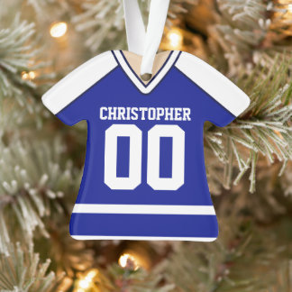 Adorno Jersey de hockey sobre Personalizado azul/blanco