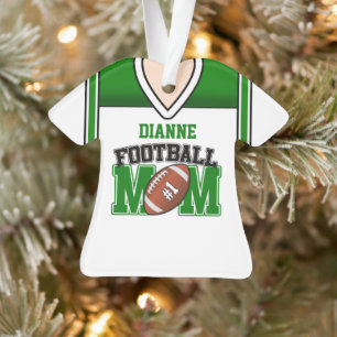 Adorno Jersey de mamá de fútbol blanco/verde