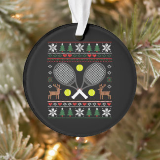 Adorno Jersey de Navidad de raqueta de tenis feo Reno Xma