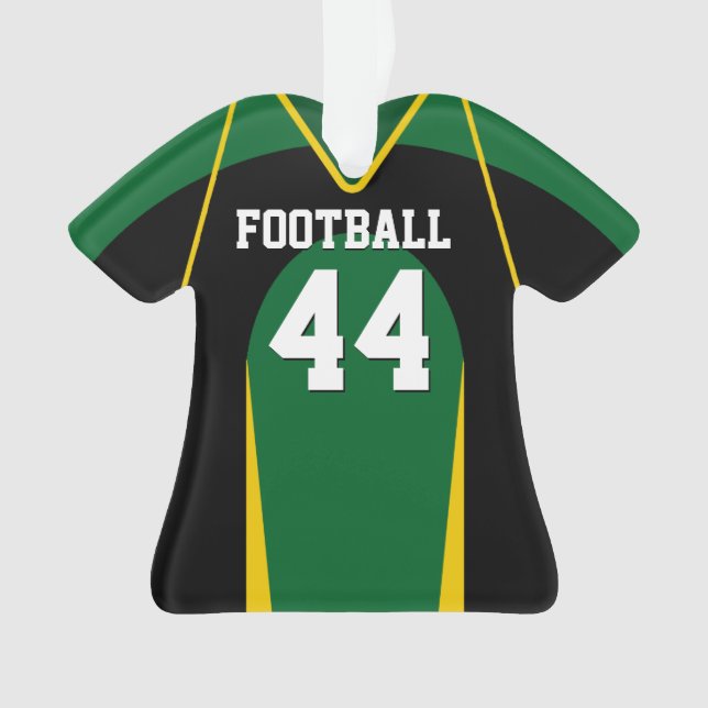 Adorno Jersey verde, amarillo y negro del fútbol (Anverso)