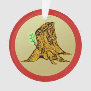 Adorno Jesse Tree Stump Sprouts