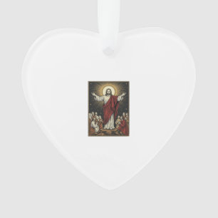 Adorno Jesús Antiguo Gloria Radiante Grabado Cristiano De