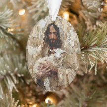 Jesús el Buen Pastor sosteniendo el cordero