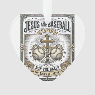 Adorno Jesús y béisbol vintage cristiano