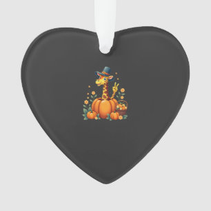 Adorno Jirafa de otoño de calabaza de Acción de Gracias p