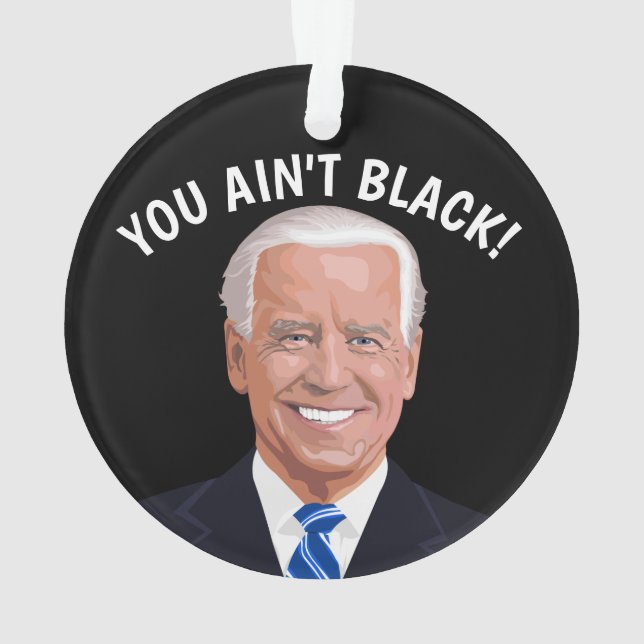 ADORNO JOE BIDEN NAVIDAD ORNAMENTAL, ¡NO ES NEGRO! (Reverso)