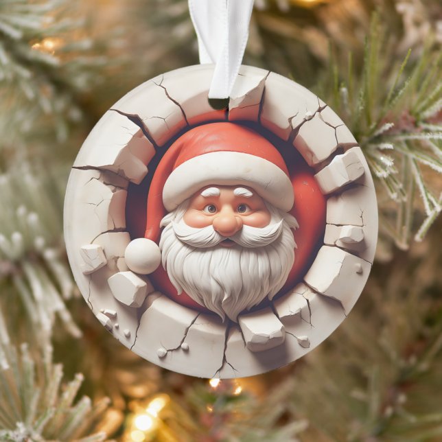 Adorno Jolly Santa Double-Sided Christmas Ornament (Árbol)