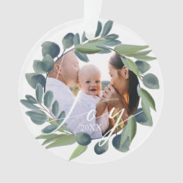 Adorno Joy Elegant Watercolor Invierno Foliage Wreath Pho