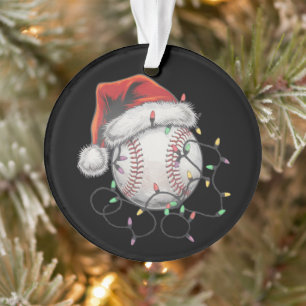 Adorno Jugador de béisbol de Navidad Santa Deportes
