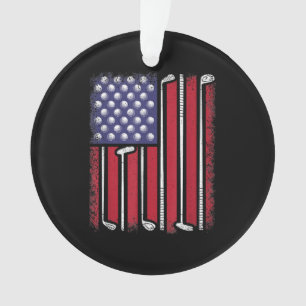Adorno Jugador de golf divertido bandera americana golf v