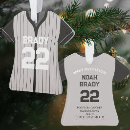 Adorno Jugador de Jersey de béisbol anuncia Keepsake gris