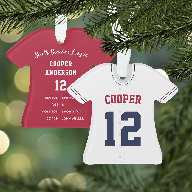Adorno Jugador de Jersey de Navy, Red & White Baseball (Subido por el creador)