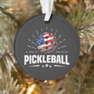 Adorno Jugador de Pickleball de la bandera estadounidense