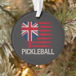 Adorno Jugador de Pickleball Paleta Bandera Reino Unido 