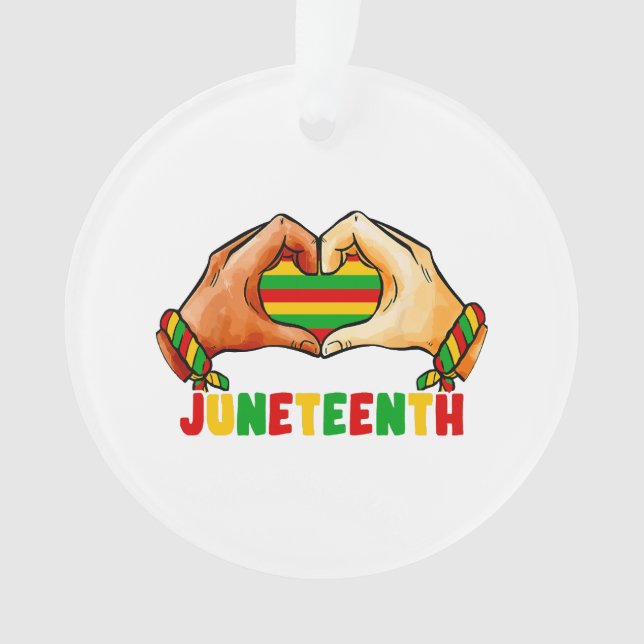 Adorno Juneteenth Corazón Juneteenth Corazón  (Anverso)