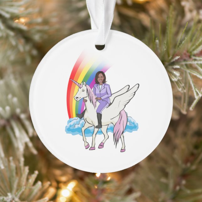 ADORNO KAMALA HARRIS UNICORN Y RAINBOW (Árbol)