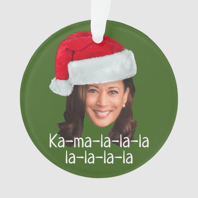 Adorno Kamala Santa Hat - Biden Walz 2024 divertidas vaca (Anverso)