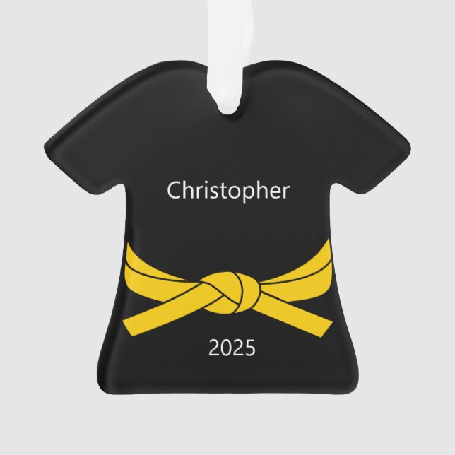 Adorno Karate personalizado del cinturón amarillo (Anverso)
