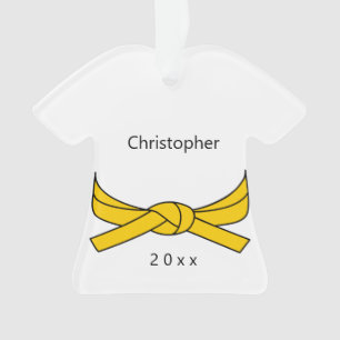 Adorno Karate personalizado del cinturón amarillo