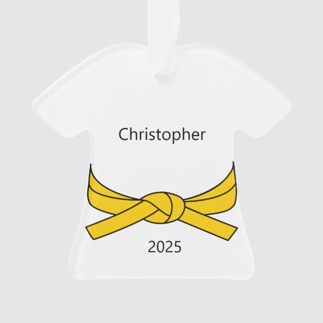 Adorno Karate personalizado del cinturón amarillo (Anverso)