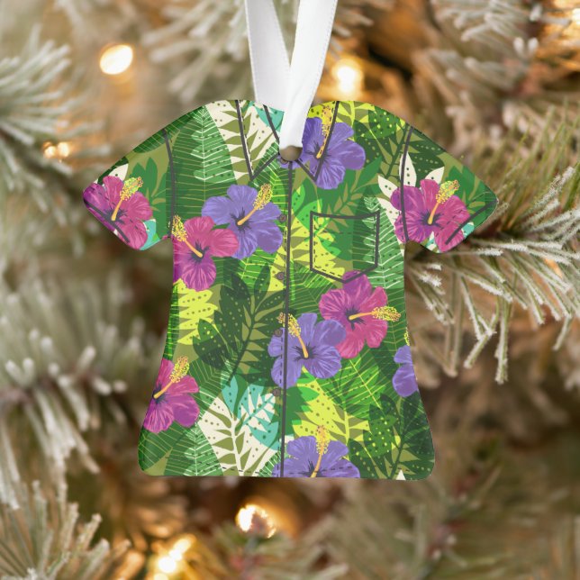 Adorno Kauai Jungle Hawaiian Hibiscus Aloha Shirt - Multi (Árbol)