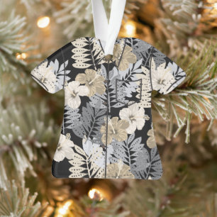 Adorno Kauai Jungle Hawaiian Hibiscus Aloha Shirt - Negro