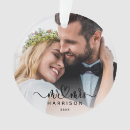 Adorno Keepsake Calligraphy 2 Photo First Christmas