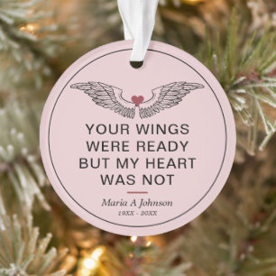 Adorno Keepsake Memorial Sympathy Photo Wings Heart