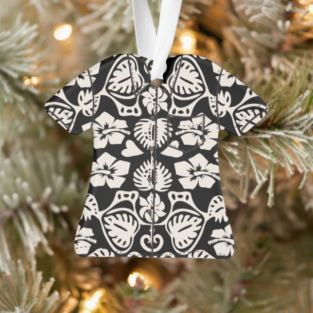 Adorno Keoni Hawaiian Monstera Leaf Damask Aloha Shirt (Árbol)