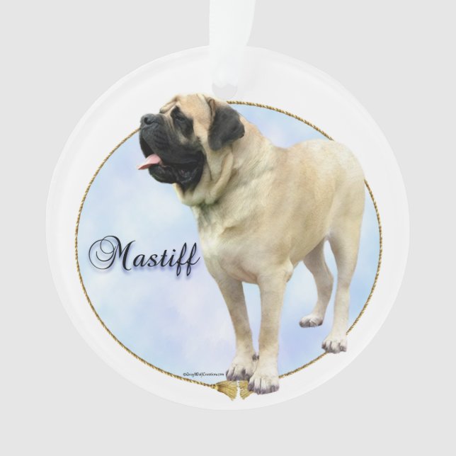 Adorno Keychain de retrato de Fawn Mastiff (Anverso)
