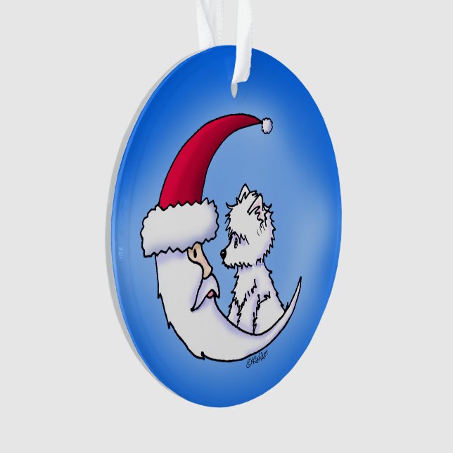 Adorno KiniArt Westie Santa Moon (Anverso)