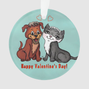 Adorno Kitty y Puppy, ¡Feliz Día de San Valentín!