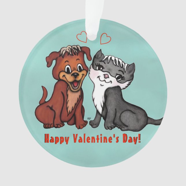 Adorno Kitty y Puppy, ¡Feliz Día de San Valentín! (Anverso)