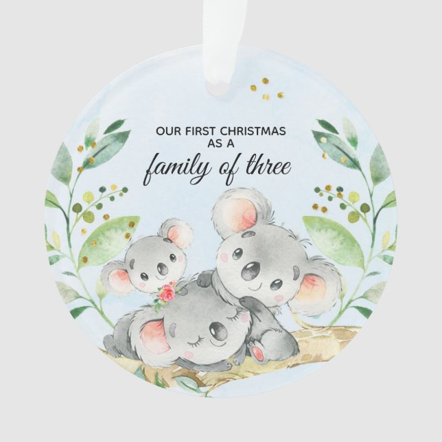 Adorno Koala lleva nuestra primera Navidad como familia d (Anverso)