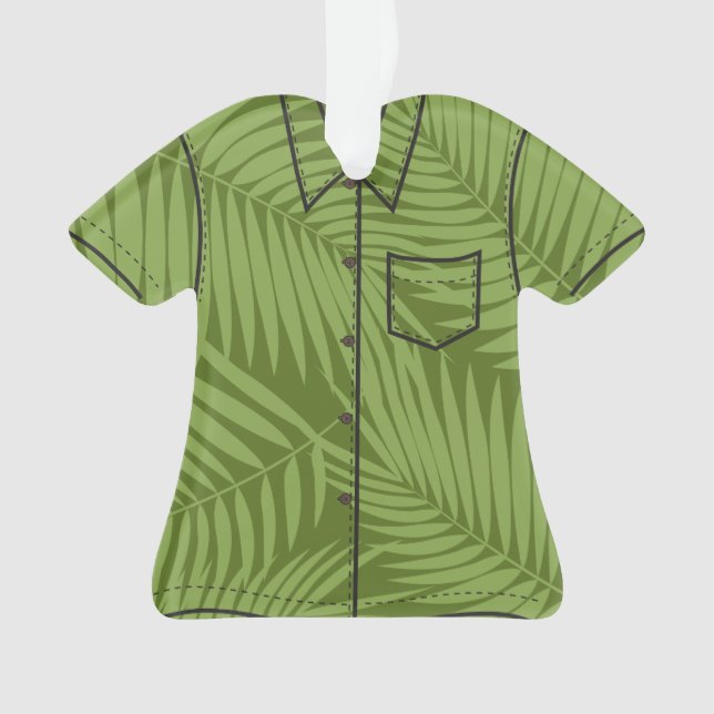 Adorno Kona Palms Camisa Aloha Tropical de hojas hawaiana (Anverso)