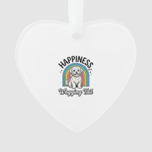 Adorno La felicidad es un diseño de amante de perros con 