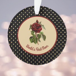 Adorno La mejor mamá del mundo Rosa de Borgoña en Harlequ