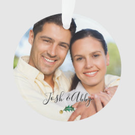 Adorno La pareja es nuestra primera foto de Navidad y oro