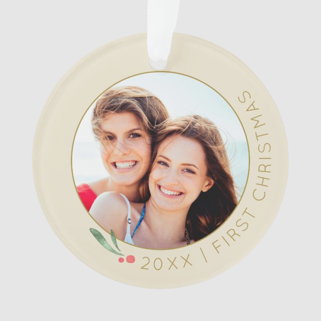 Adorno La pareja es nuestro primer Navidad Monograma de O (Anverso)