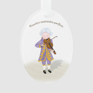 Adorno "La práctica mantiene el perfecto" Mozart jugando