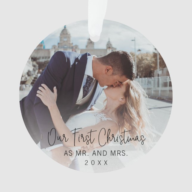 Adorno La primera foto de guiones negros de Navidad (Anverso)