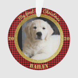 Adorno La primera foto navideña de Puppy