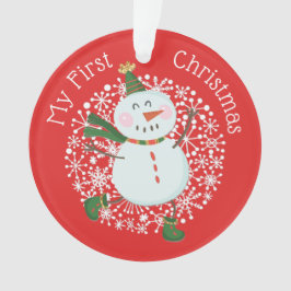 Adorno La primera foto navideña del bebé: Snowflakes